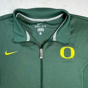 Nike Oregon Ducks Track Jacket Mens Large Green Excellent Dri-FIT Full Zip Logo